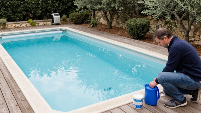 Hivernage actif piscine avec traitement au chlore pour entretien optimal